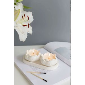 Candle set Gold Paint White (2 pieces)