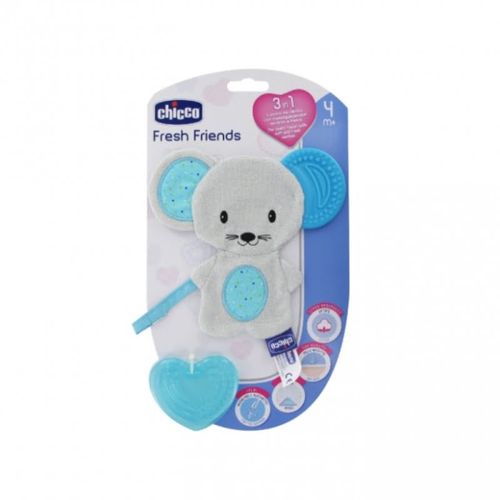 Chicco Glodalica za zube 3U1 Fresh Friends 4m+, Plava slika 1