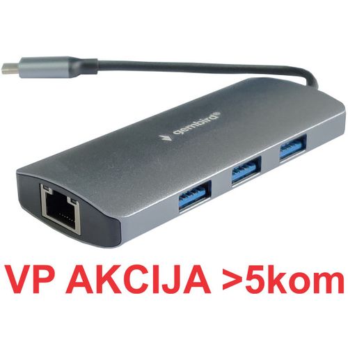 A-CMU3-LAN-05 ** Gembird TYPE C TO RJ45 gigabit + 3xUSB3.1 hub ALUMINIUM (alt. A-CMU3-LAN-01 1077) slika 3