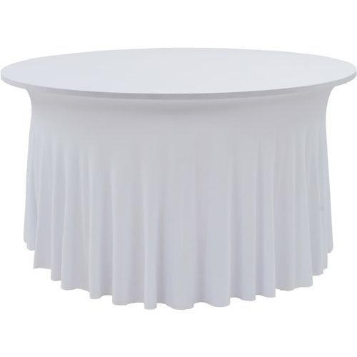 Rastezljive navlake za stol 2 kom duge 150 x 74 cm bijele slika 4