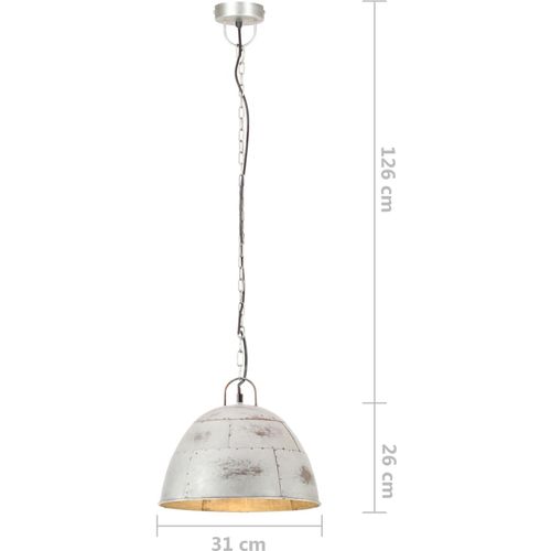 Industrijska viseća svjetiljka 25 W srebrna okrugla 31 cm E27 slika 27