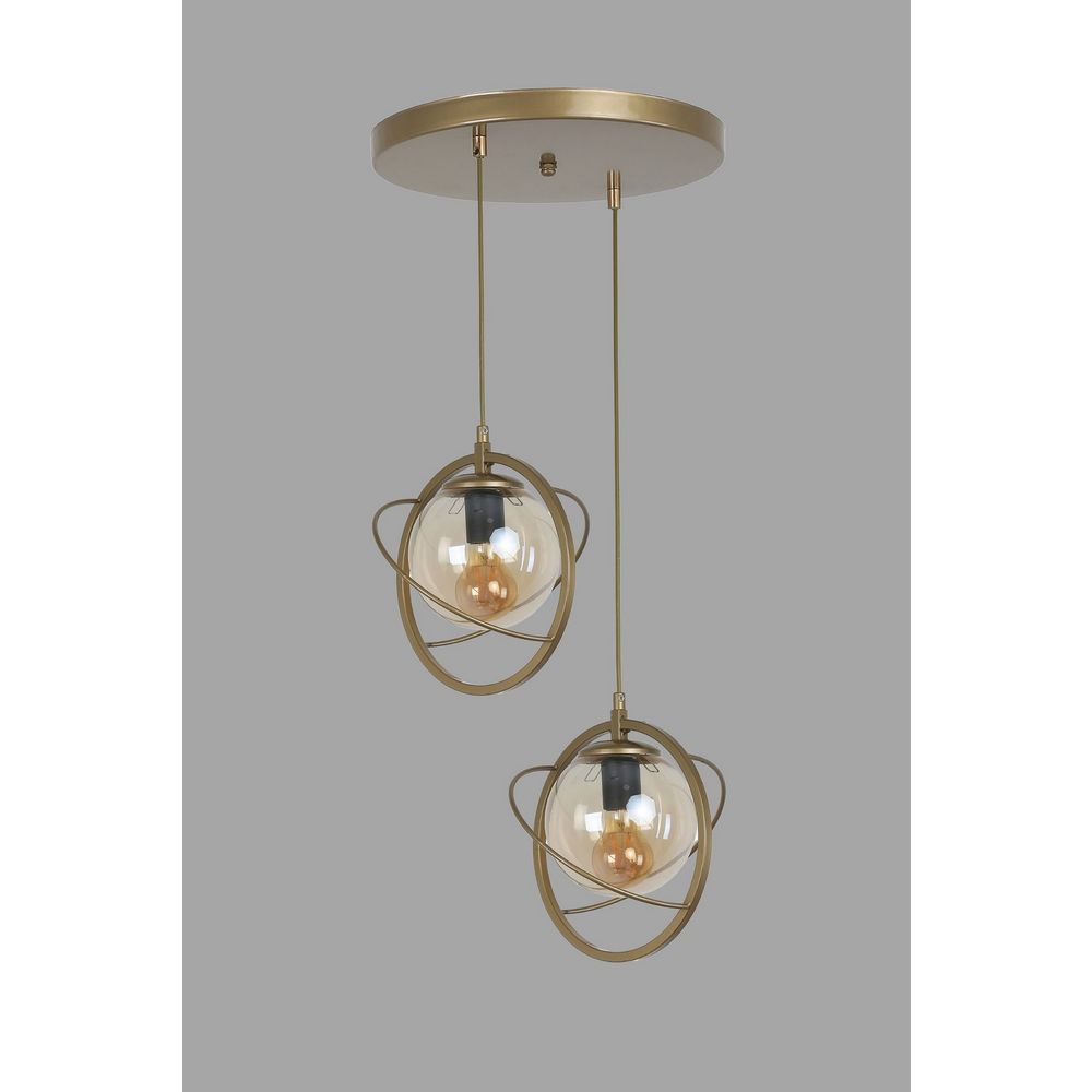 Nepal 2 Li Tepsili Eskitme Bal Camlı Sarkıt Antique Luster slika 2