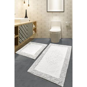 Piante - Ecru Multicolor Bathmat Set (2 Pieces)