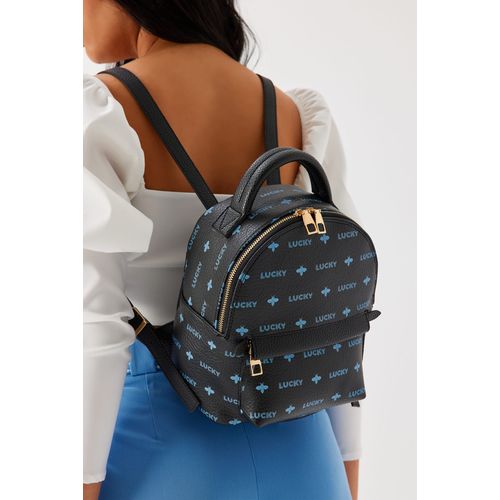 Lucky Bees Ženski ruksak ELLIE crno plavo, 338 - Black, Blue slika 10