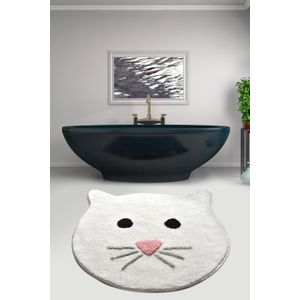 Cat - White Multicolor Acrylic Bathmat