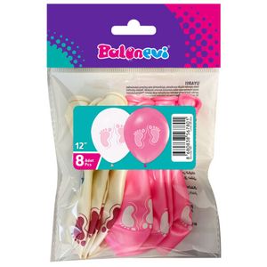 Baloni set 8/1 30 cm PINK TINY FEET