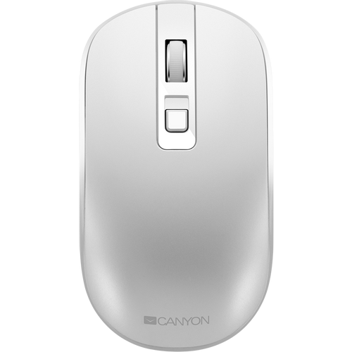 CANYON MW-18, 2.4GHz Wireless Rechargeable Mouse with Pixart sensor, 4keys, Silent switch for right/left keys,Add NTC DPI: 800/1200/1600, Max. usage 50 hours for one time full charged, 300mAh Li-poly battery, Pearl-White, cable length 0.6m, 116.4*63.3*32.3mm, 0.0 slika 1