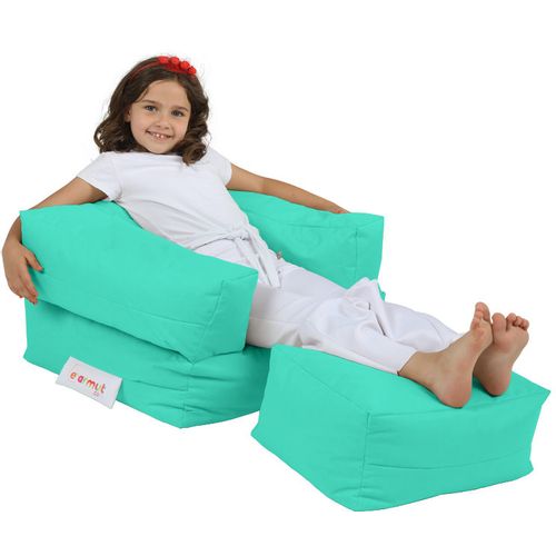 Atelier Del Sofa Vreća za sjedenje, Kids Single Seat Pouffe - Turquoise slika 3