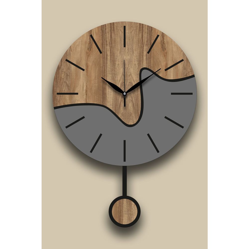 Decorative wall clock Vlnt109, colours: walnut, grey slika 5