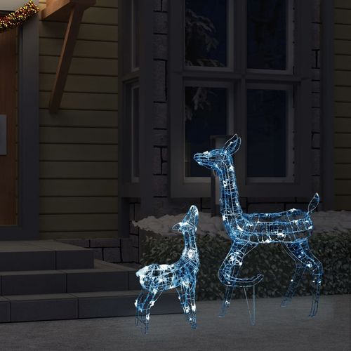 Akrilna obitelj sobova božićni ukras 160 LED ledeno bijela slika 3