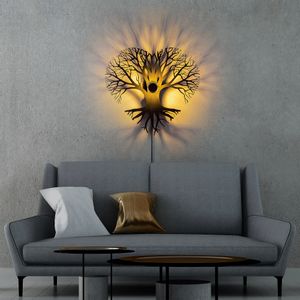 Opviq Heart Tree Black Wall Lamp