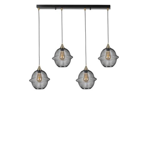 Merkür 4 Lü Sıralı Siyah Sarkıt Black Chandelier slika 2