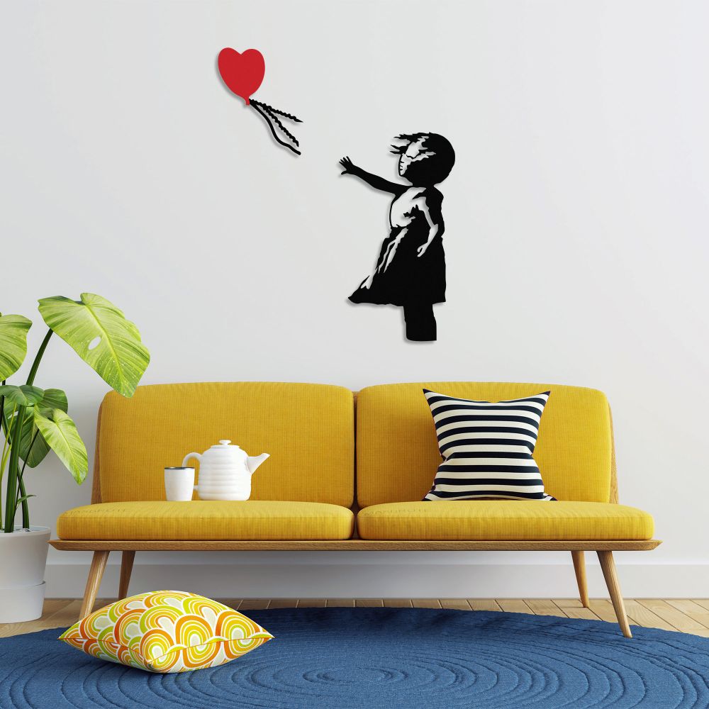 Decorative metal wall accessory Banksy - 13, colours: black, red slika 4
