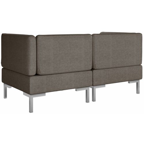 2-dijelni set sofa od tkanine smeđe-sivi slika 11