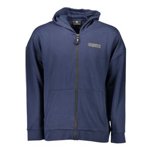 PLEIN SPORT MEN'S BLUE SWEATSHIRT WITH ZIP