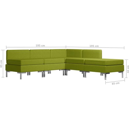 5-dijelni set sofa od tkanine zeleni slika 28