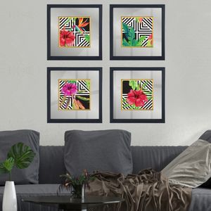 Dekorativna Slika u Okviru Multicolor CAM617140001 (Set od 4 Komada)