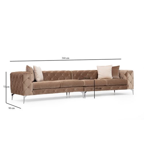 Como - Dark Cream Dark Cream 4-Seat Sofa slika 11