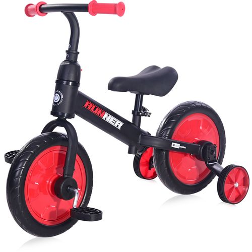 LORELLI RUNNER Bicikl za Djecu s Pomoćnim Kotačima Black/Red (2-6 god/do 20kg) slika 2