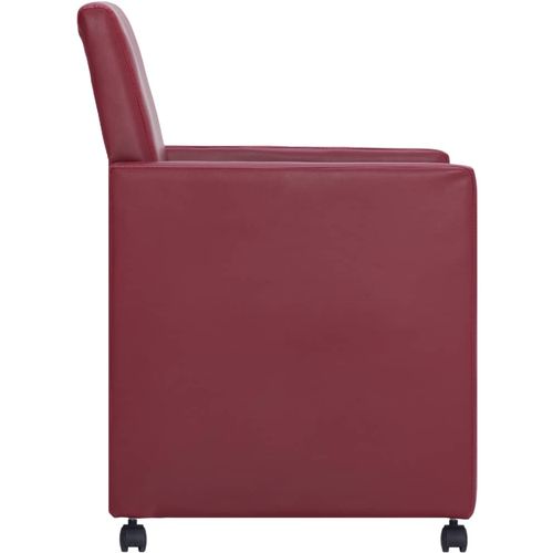 Blagovaonske stolice od umjetne kože 6 kom crvena boja vina slika 5