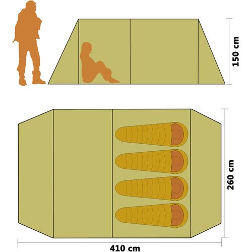 Tunelski šator za kampiranje za 4 osobe plavi slika 28