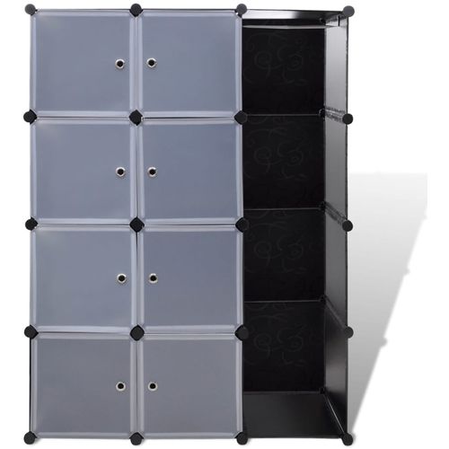 240497 Modular Cabinet with 9 Compartments 37x115x150 cm Black and White slika 20