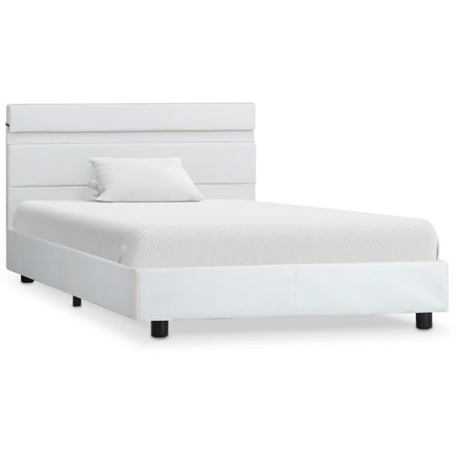 Okvir za krevet od umjetne kože s LED svjetlom bijeli 90x200 cm slika 2