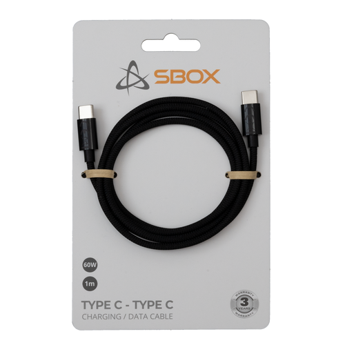 Sbox KABEL USB 3.0 TYPE C -> USB 3.0 TYPE C M/M 1M Crni - 60W slika 1