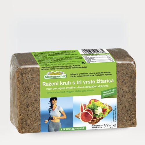 Encian Raženi trajni kruh 3 vrste žitarica 500g slika 1