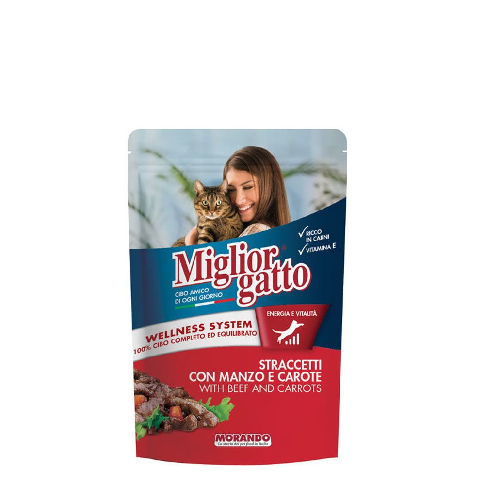 Miglior hrana za mačke u vrećici, Govedina i Mrkva, 100 g slika 1