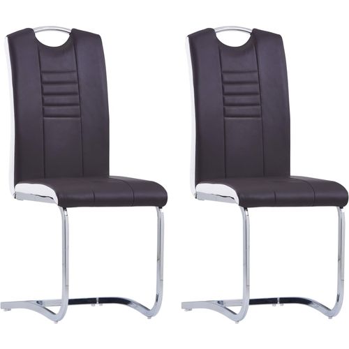Konzolne blagovaonske stolice od umjetne kože 2 kom smeđe slika 14