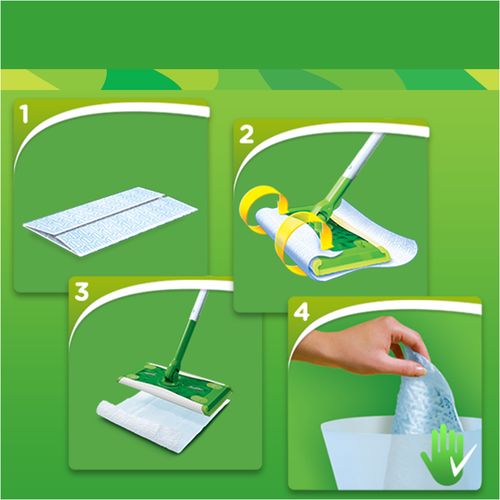 SWIFFER Sweeper osnovni set za čišćenje podova , 1 drška, 8 suvih krpa i 3 vlažne maramice  slika 9