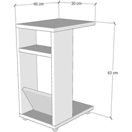 Hanah Home Filinta - White White Side Table slika 4