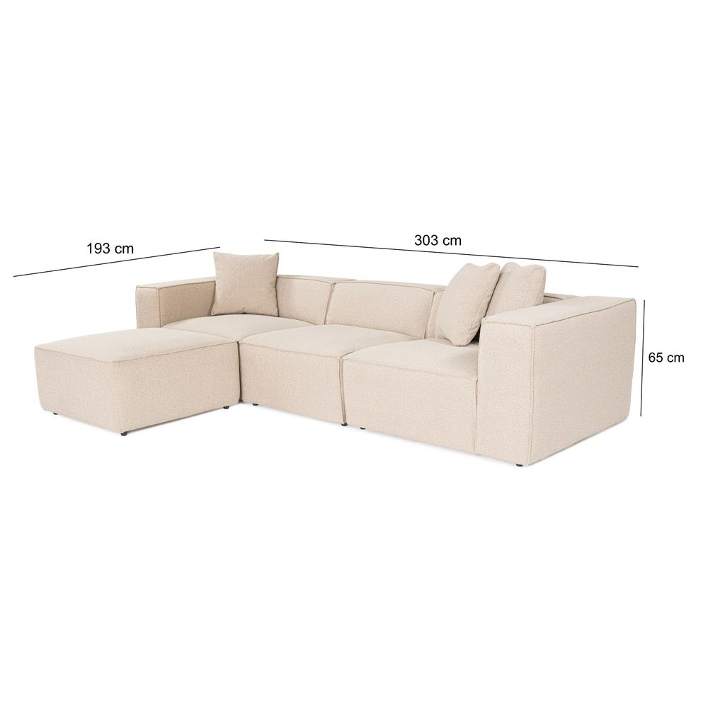 Lora (L1-O1-1R-POUFFE) - Kutna Sofa u Boji Breskve slika 12