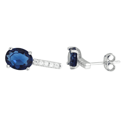 J&B Jewellery 925 Srebrne minđuše na šrafić 00025-Blue slika 1