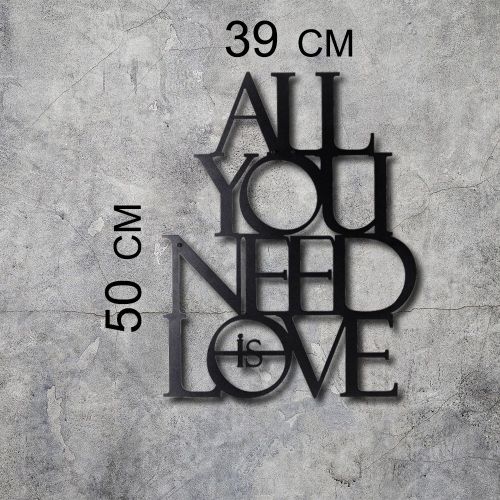 Wallity Metalna zidna dekoracija, All You Need Is Love slika 3