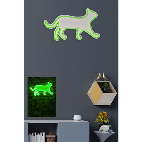 Wallity Ukrasna plastična LED rasvjeta, Kitty the Cat - Green slika 3