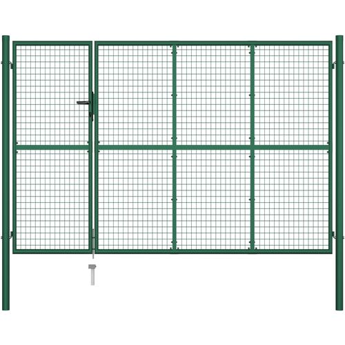 Vrtna vrata čelična 350 x 200 cm zelena slika 1