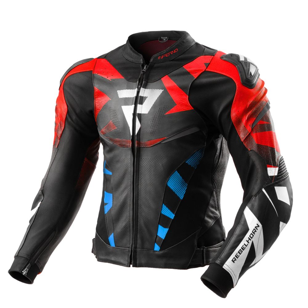 Rebelhorn Inferno kožna jakna blue white red slika 1