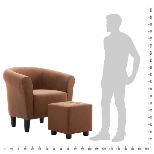 2-dijelni set fotelje i taburea od tkanine smeđi slika 26