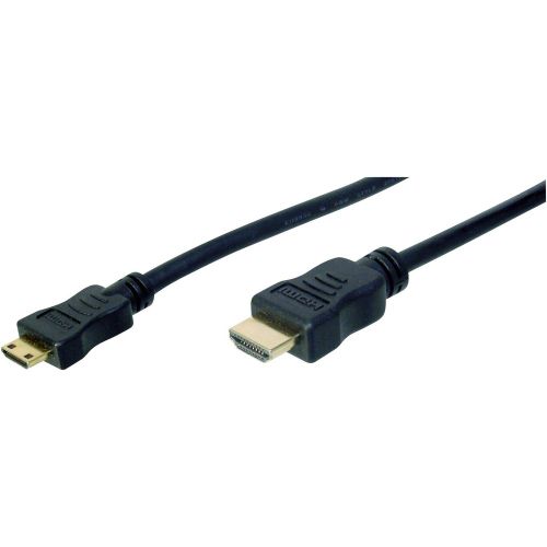 Digitus HDMI priključni kabel HDMI A utikač, HDMI Mini C utikač 2.00 m crna AK-330106-020-S pozlaćeni kontakti HDMI kabel slika 1