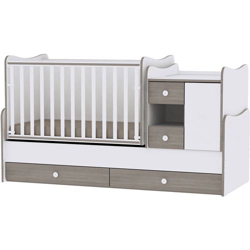 LORELLI MiniMAX Modularni krevetić 4in1 s Mehanizmom Ljuljanja White/Coffee 190x72 cm slika 1