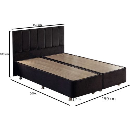 Woody Fashion Podnožje i uzglavlje duplog kreveta, Crno, Ela Double - Black (150 x 200) slika 8