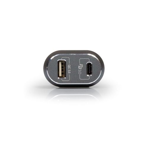 Port Designs 900086 auto punjač za mobilne telefone USB/USB C crno sivi slika 2