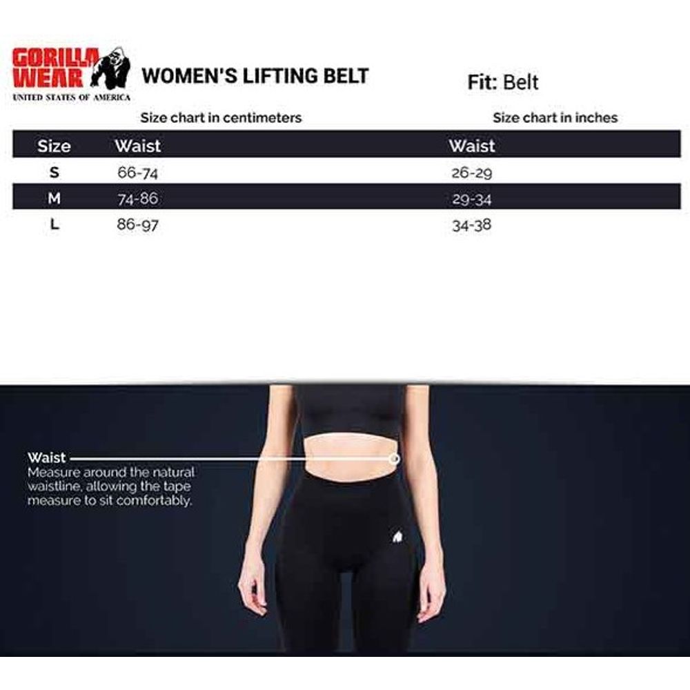 Gorilla Wear Pojas za dizanje tegova za žene 10cm, Crno/Ljubičasti slika 5
