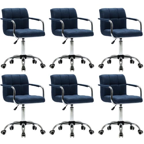 Okretne blagovaonske stolice od tkanine 6 kom plave slika 11