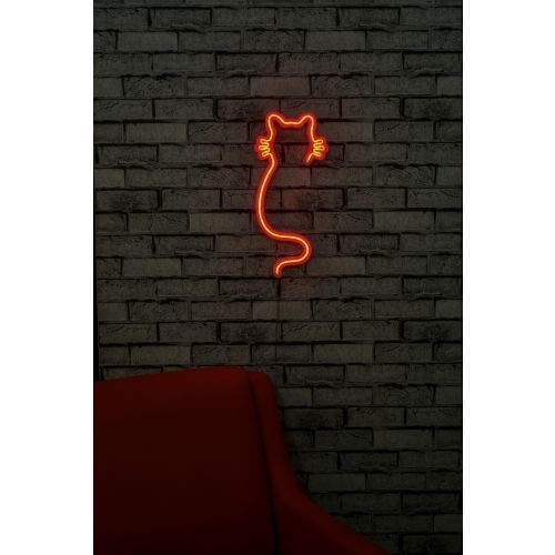 Wallity Ukrasna plastična LED rasvjeta, Cat - Red slika 1