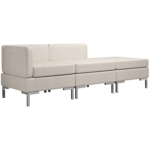 3-dijelni set sofa od tkanine krem slika 12
