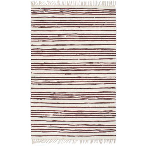 Ručno tkani tepih Chindi od pamuka 200 x 290 cm bordo-bijeli slika 20