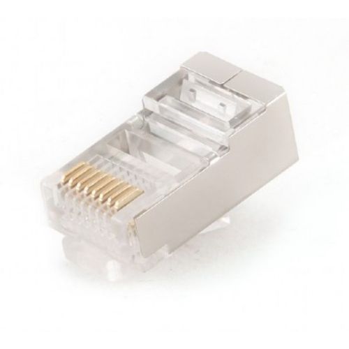 PLUG5SP/100 Gembird shielded modular 30u gold plated LAN konektor CAT5 FTP SFTP, RJ45(pak.100kom) slika 1